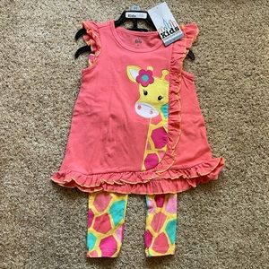 Toddler Girls Giraffe Outfit, size 3T